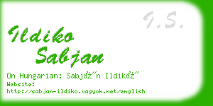 ildiko sabjan business card